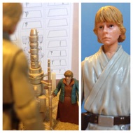 Luke goes over to the edge and sees his Aunt Beru standing in the main courtyard below.  BERU: "Luke, tell Owen that if he gets a translator to be sure it speaks Bocce." LUKE: "It looks like we don't have much of a choice but I'll remind him." . #starwars #anhwt #starwarstoycrew #jbscrew #blackdeathcrew #starwarstoypix #toyshelf 
